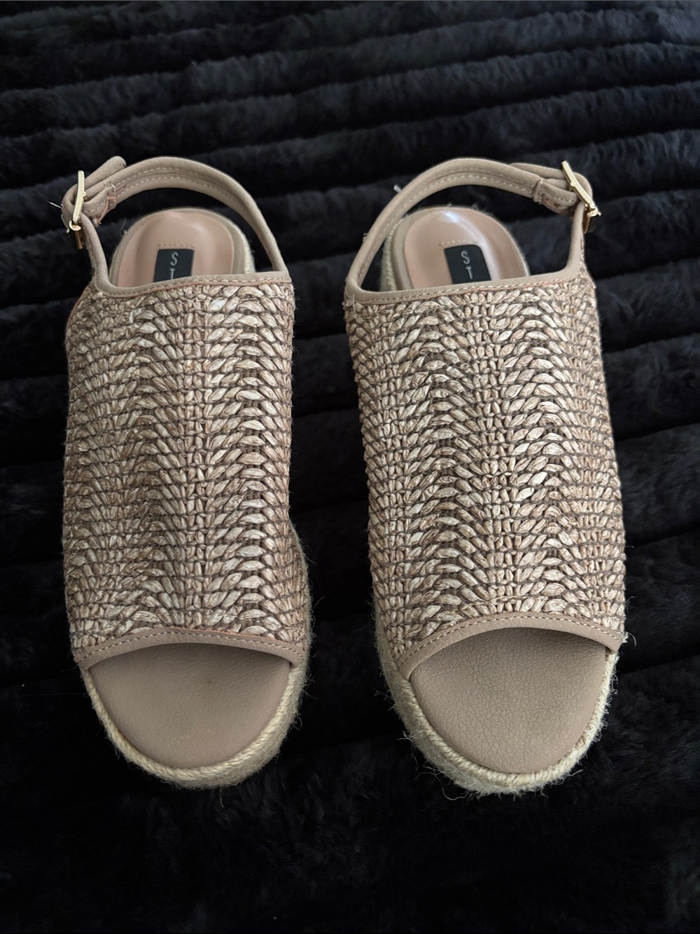 Steven By Steve Madden Braided Wedge Slingbacks - Taupe